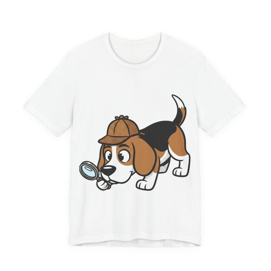 Detective Beagle T-Shirt – Cute Dog with Magnifying Glass Tee