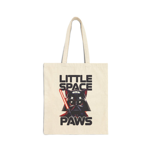 Tote — "Little Space Paws" Funny Darth Cat Canvas Bag