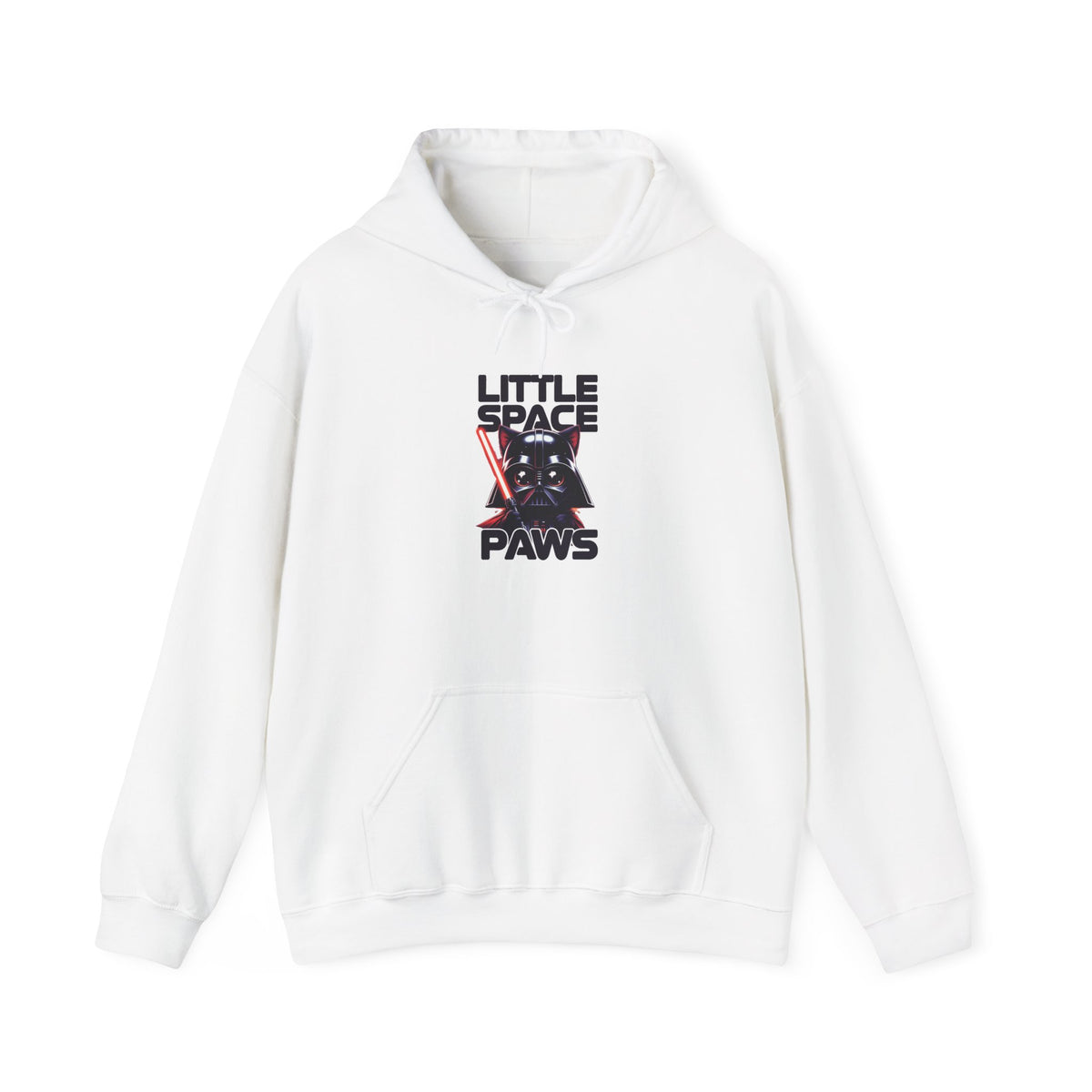 Hoodie — "Little Space Paws" Galactic Cat Vintage Sci‑Fi Pullover