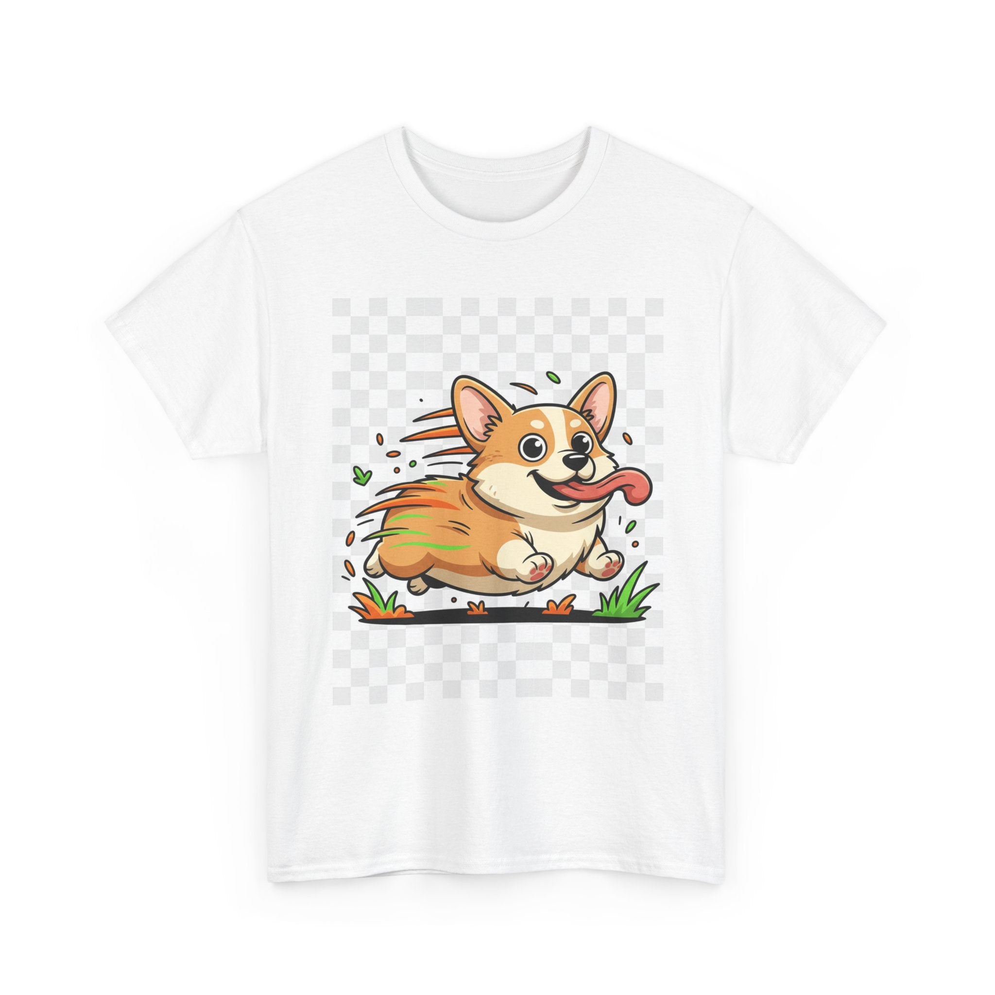 Corgi Running Cartoon T-Shirt — Cute Pembroke Welsh Corgi Dog Tee