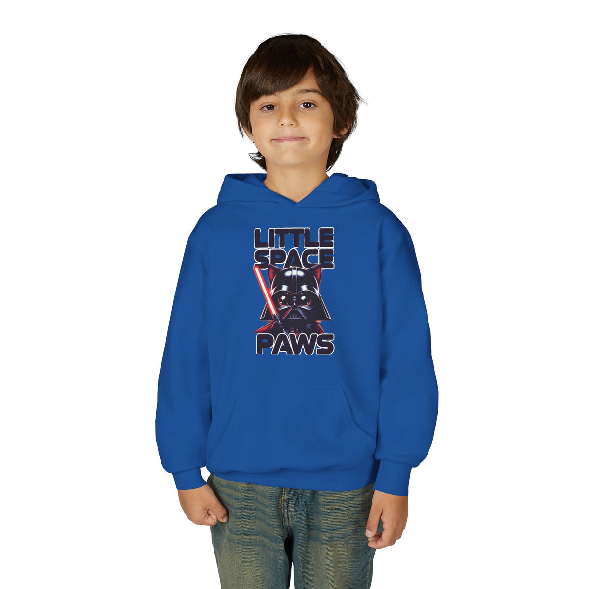 Little Jedi Paws Youth Hoodie – Kids Star Wars-Inspired Cat Graphic Hooded Sweatshirt