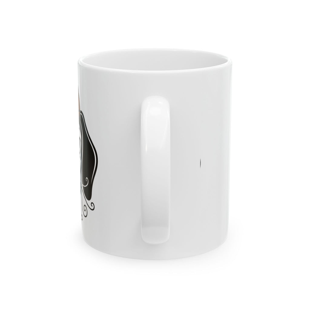 Beagle Detective Ceramic Mug & Tea Cup — Cute Noir Pet Illustration (11oz/15oz)