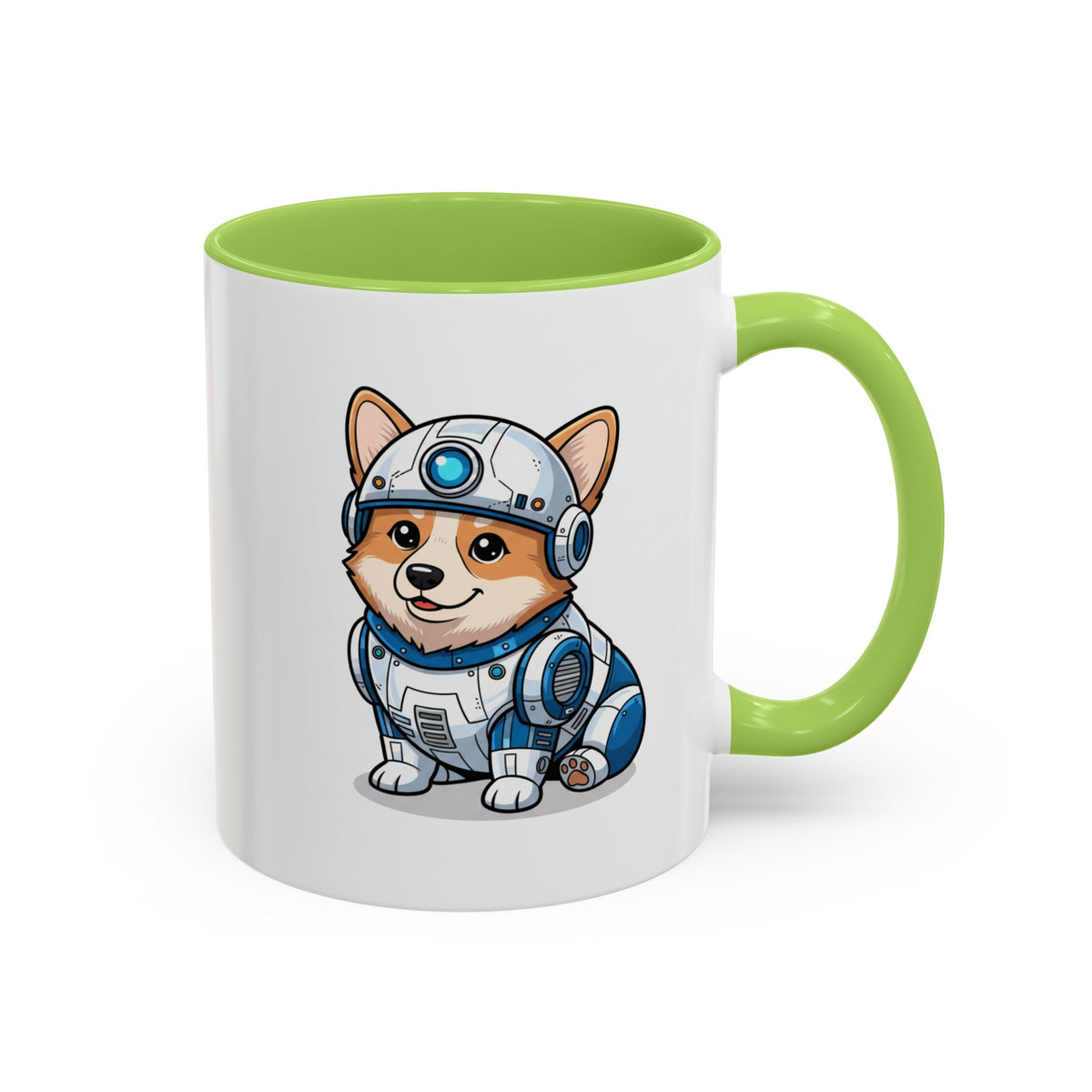 Corgi Robot Coffee Mug — Cute Futuristic Dog Accent Mug (11/15oz)