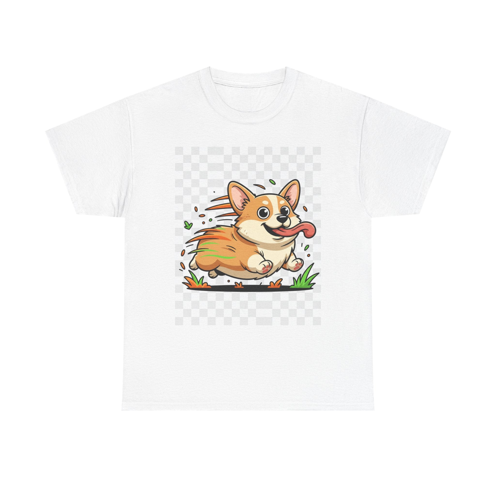Corgi Running Cartoon T-Shirt — Cute Pembroke Welsh Corgi Dog Tee