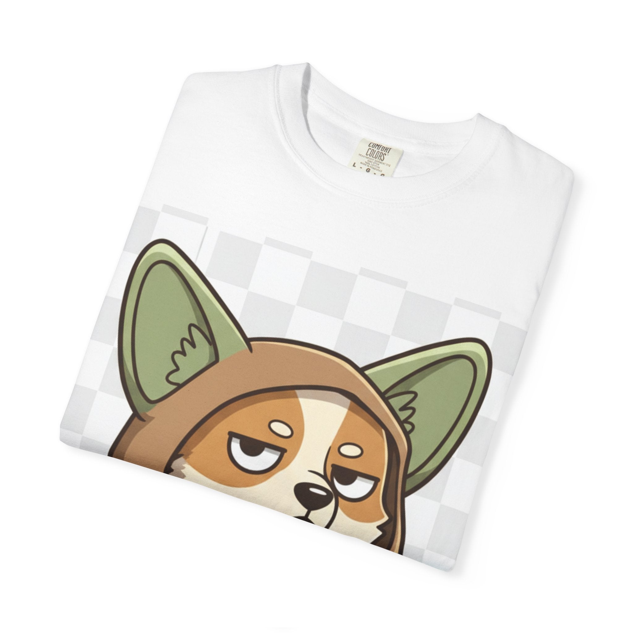 Corgi Yoda T-Shirt — Cute Grumpy Corgi Dressed as Yoda with Tiny Lightsaber
