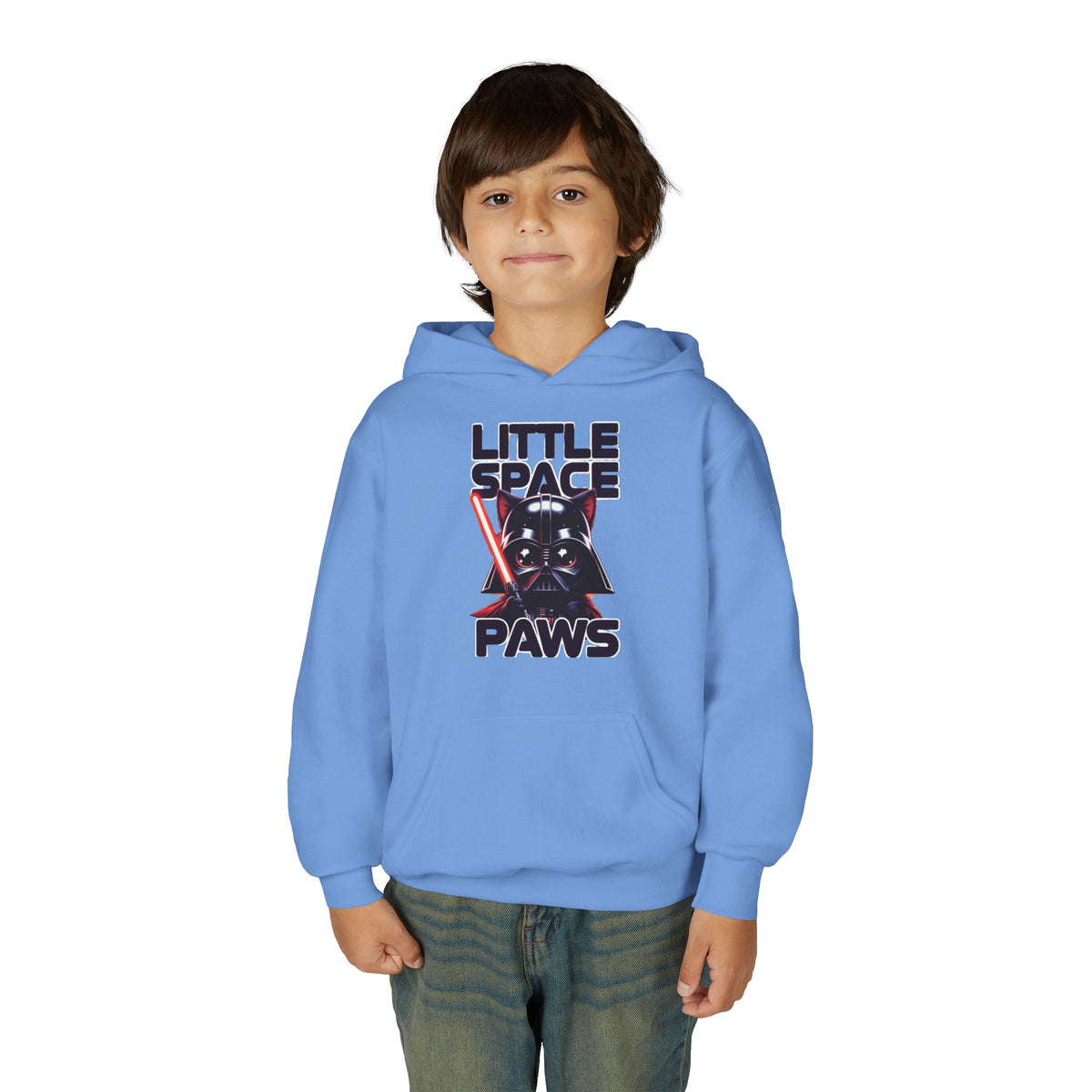 Little Jedi Paws Youth Hoodie – Kids Star Wars-Inspired Cat Graphic Hooded Sweatshirt