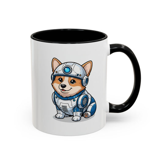 Corgi Robot Coffee Mug — Cute Futuristic Dog Accent Mug (11/15oz)