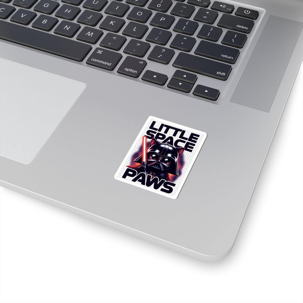 Little Space Paws Sticker — Cute Darth Cat with Red Lightsaber (Kiss-Cut)