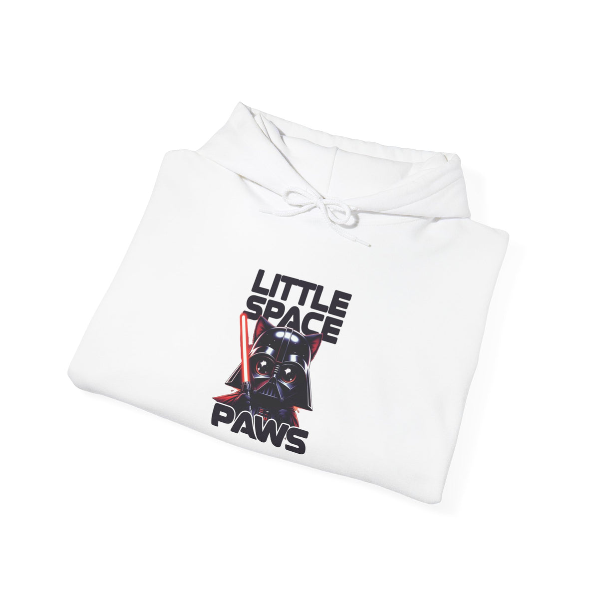 Hoodie — "Little Space Paws" Galactic Cat Vintage Sci‑Fi Pullover