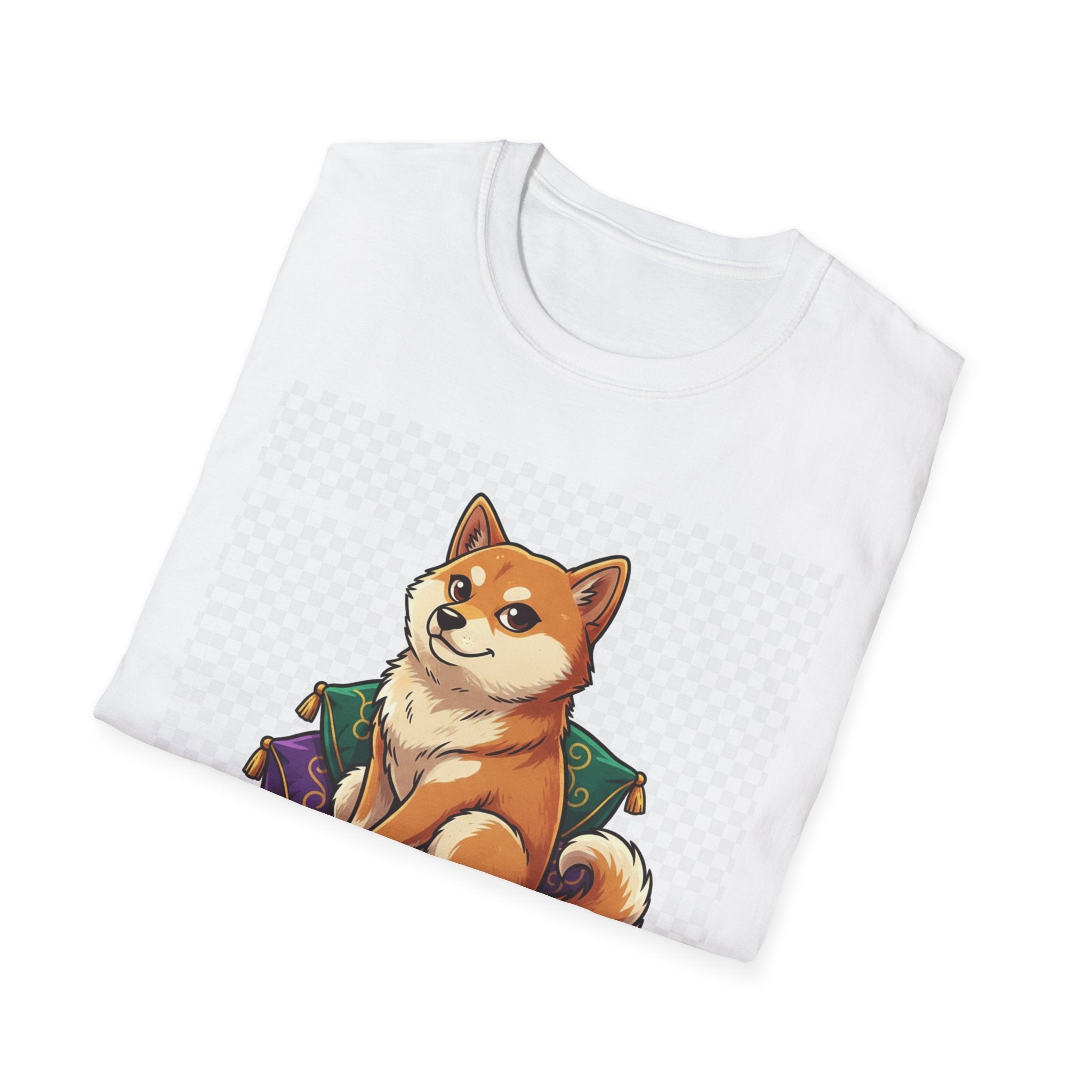 Smug Shiba on Pillow Throne T-Shirt