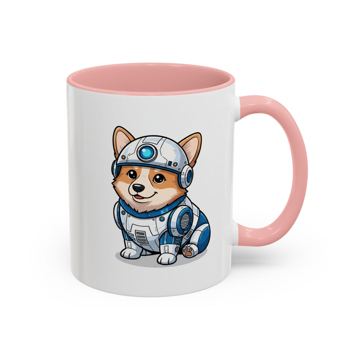 Corgi Robot Coffee Mug — Cute Futuristic Dog Accent Mug (11/15oz)