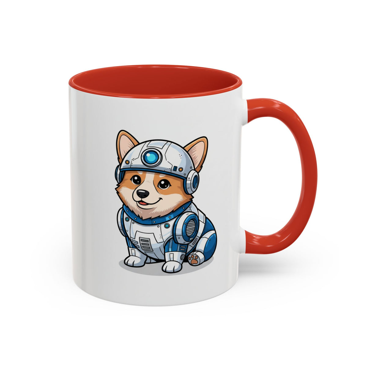 Corgi Robot Coffee Mug — Cute Futuristic Dog Accent Mug (11/15oz)