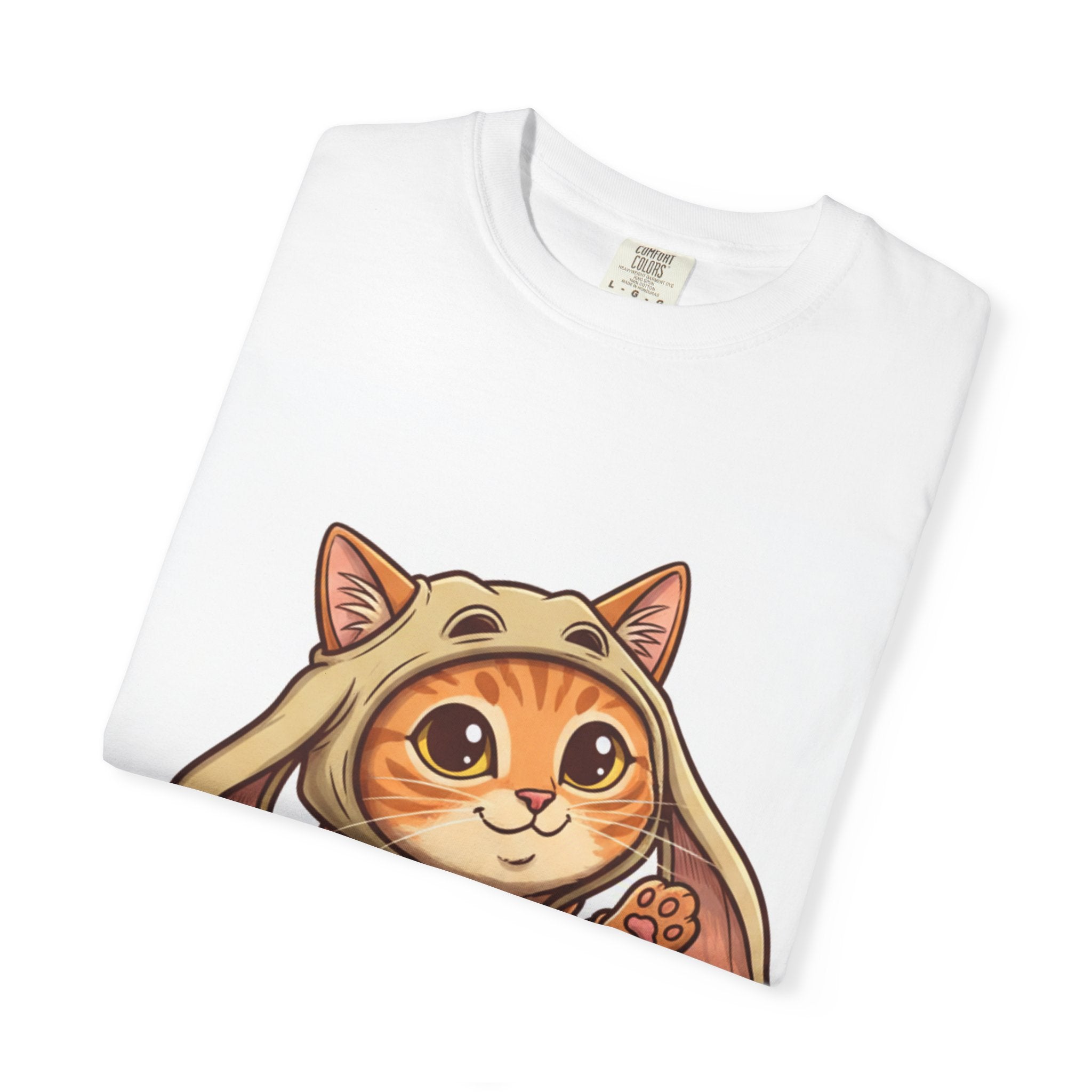 Funny Jar Jar cat shirt featuring an orange tabby wearing a hat, designed for Star Wars parody fans.