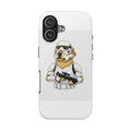 Phone case with a dog dressed as a stormtrooper from Star Wars on a white background