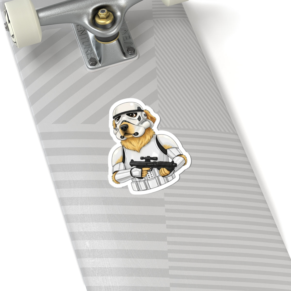 Golden Retriever Stormtrooper Sticker — Cute Dog in Stormtrooper Armor Kiss-Cut Vinyl