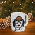 Beagle Detective Ceramic Mug & Tea Cup — Cute Noir Pet Illustration (11oz/15oz)