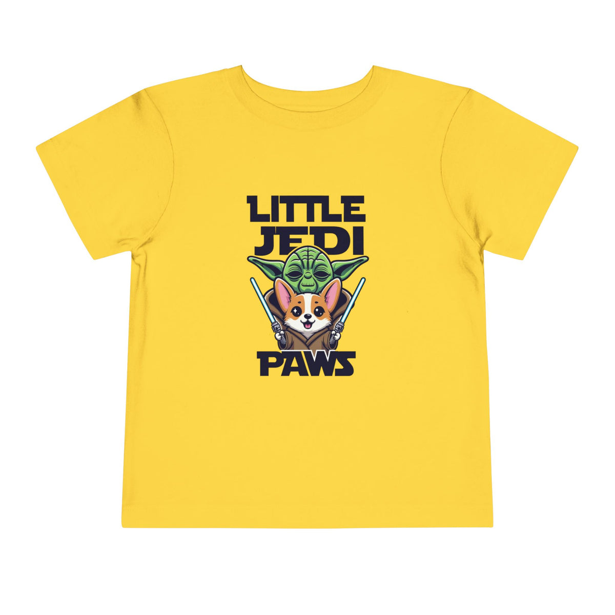 Toddler Tee — "Little Jedi Paws" Corgi Lightsaber Graphic