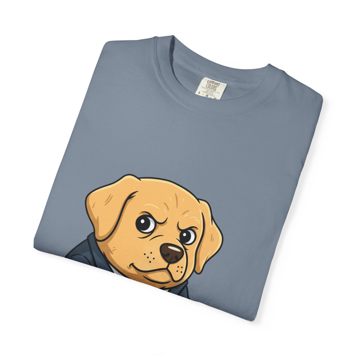 Cute Office Dog T-Shirt — Puppy Boss Working on Laptop Graphic Tee