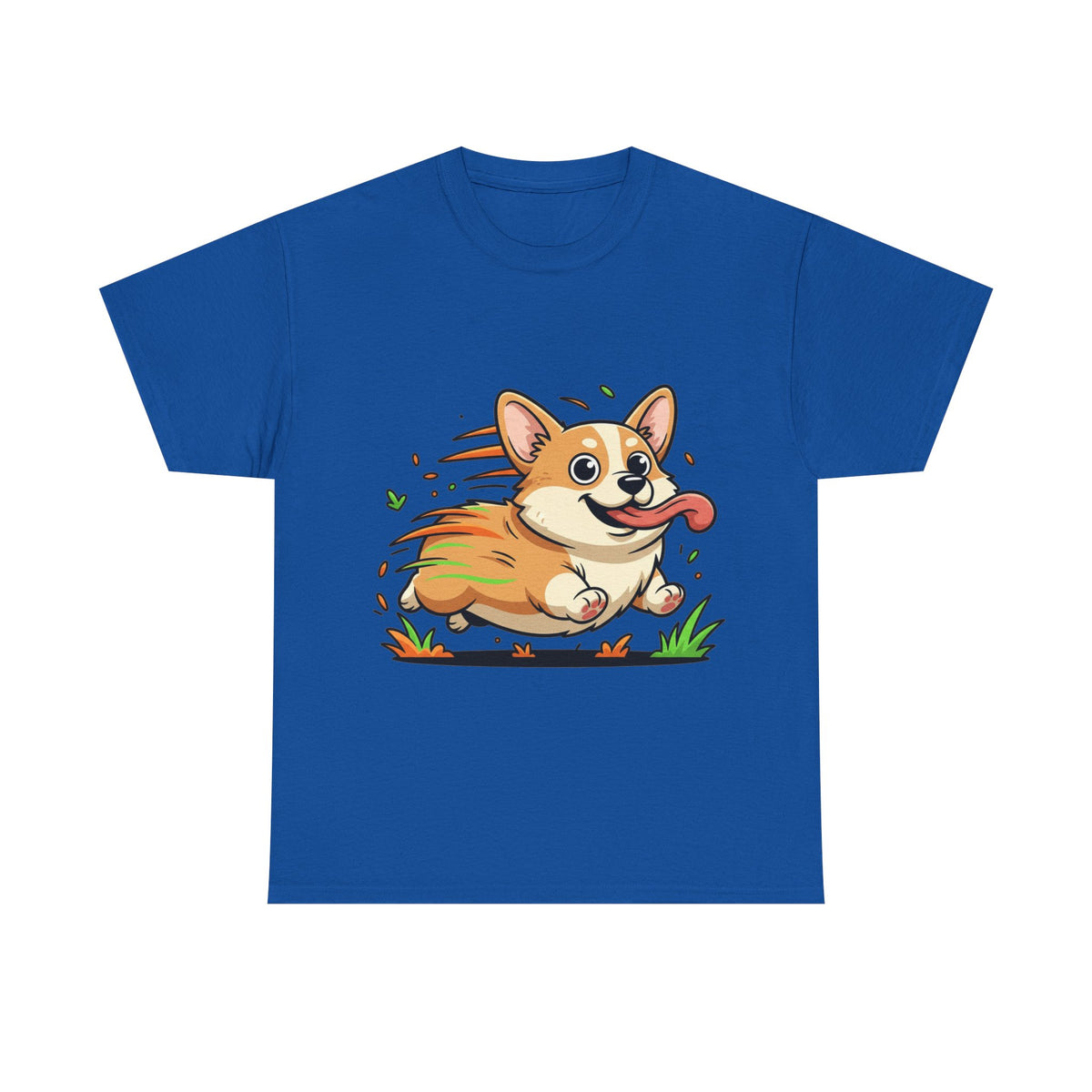 Corgi Running Tee – Cute Cartoon Dog T-Shirt for Pet Lovers
