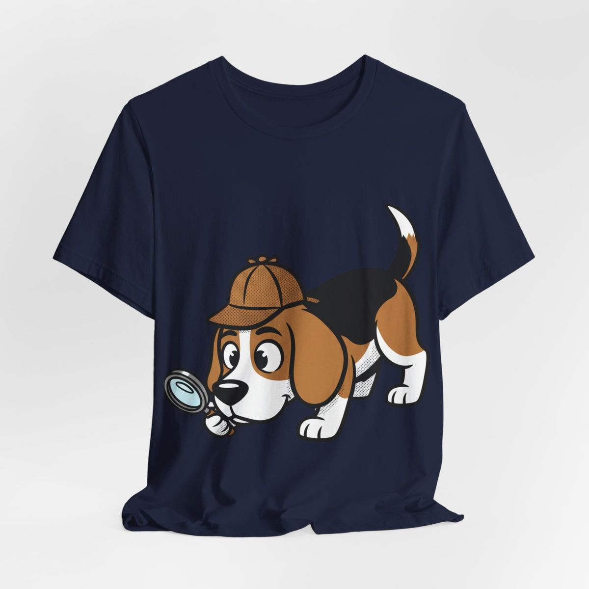Detective Beagle T-Shirt – Cute Dog with Magnifying Glass Tee
