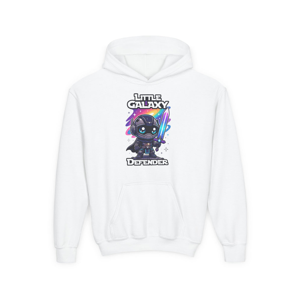 Little Galaxy Defender Youth Hoodie – Kids Cute Space Warrior Hooded Sweatshirt