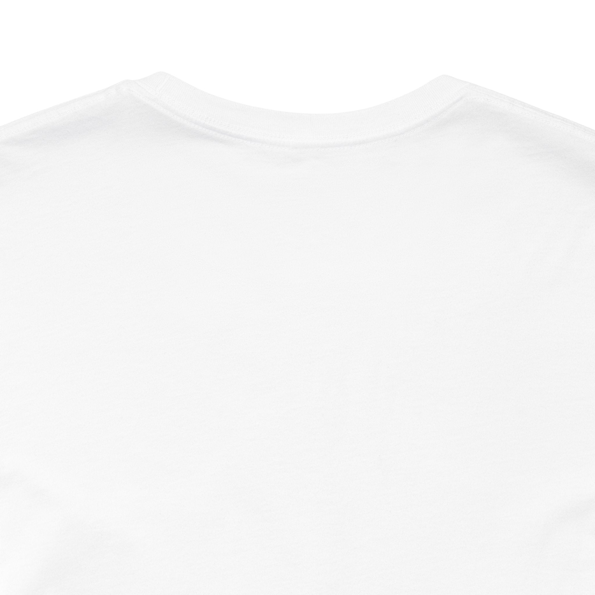 White T-shirt featuring a plain back design, suitable for casual wear.