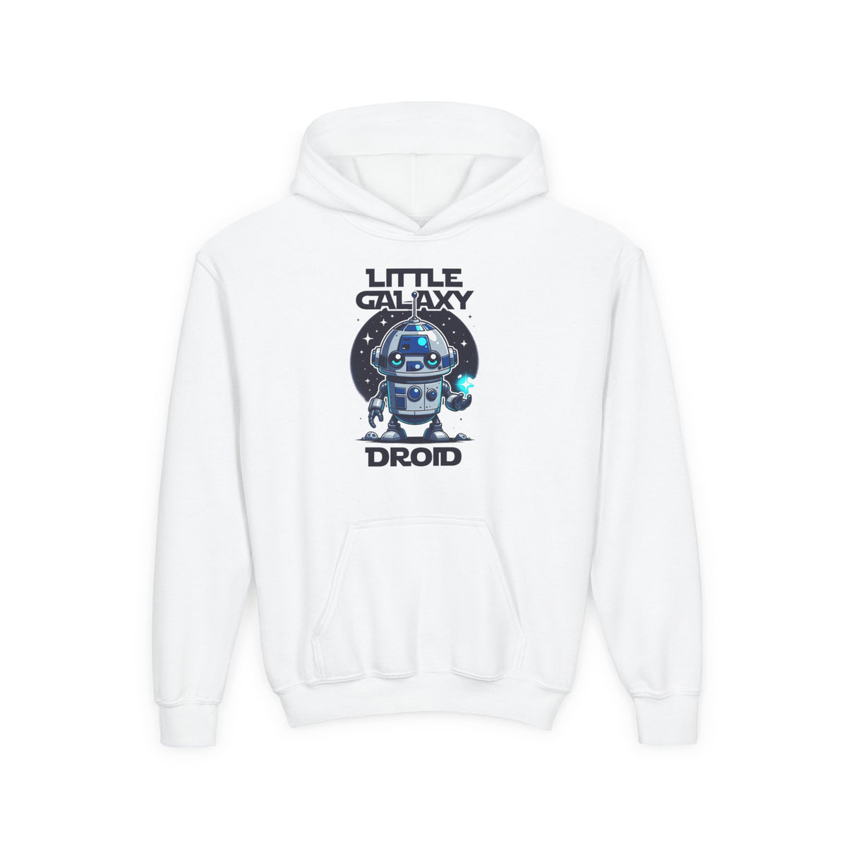 Little Galaxy Droid Youth Hoodie – Kids Cute Robot Space Hooded Sweatshirt