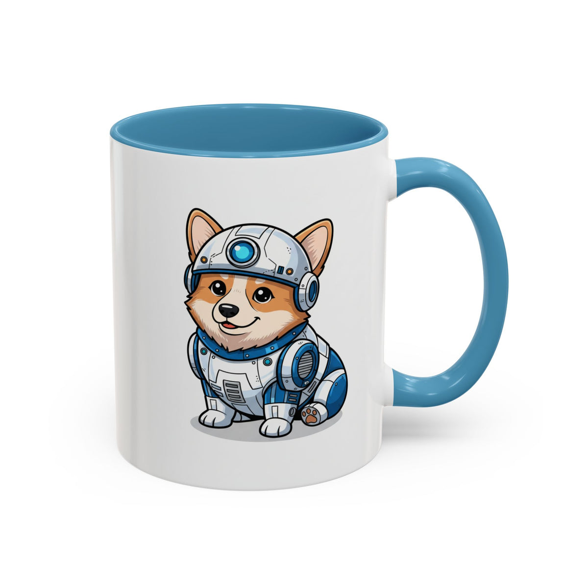Corgi Robot Coffee Mug — Cute Futuristic Dog Accent Mug (11/15oz)