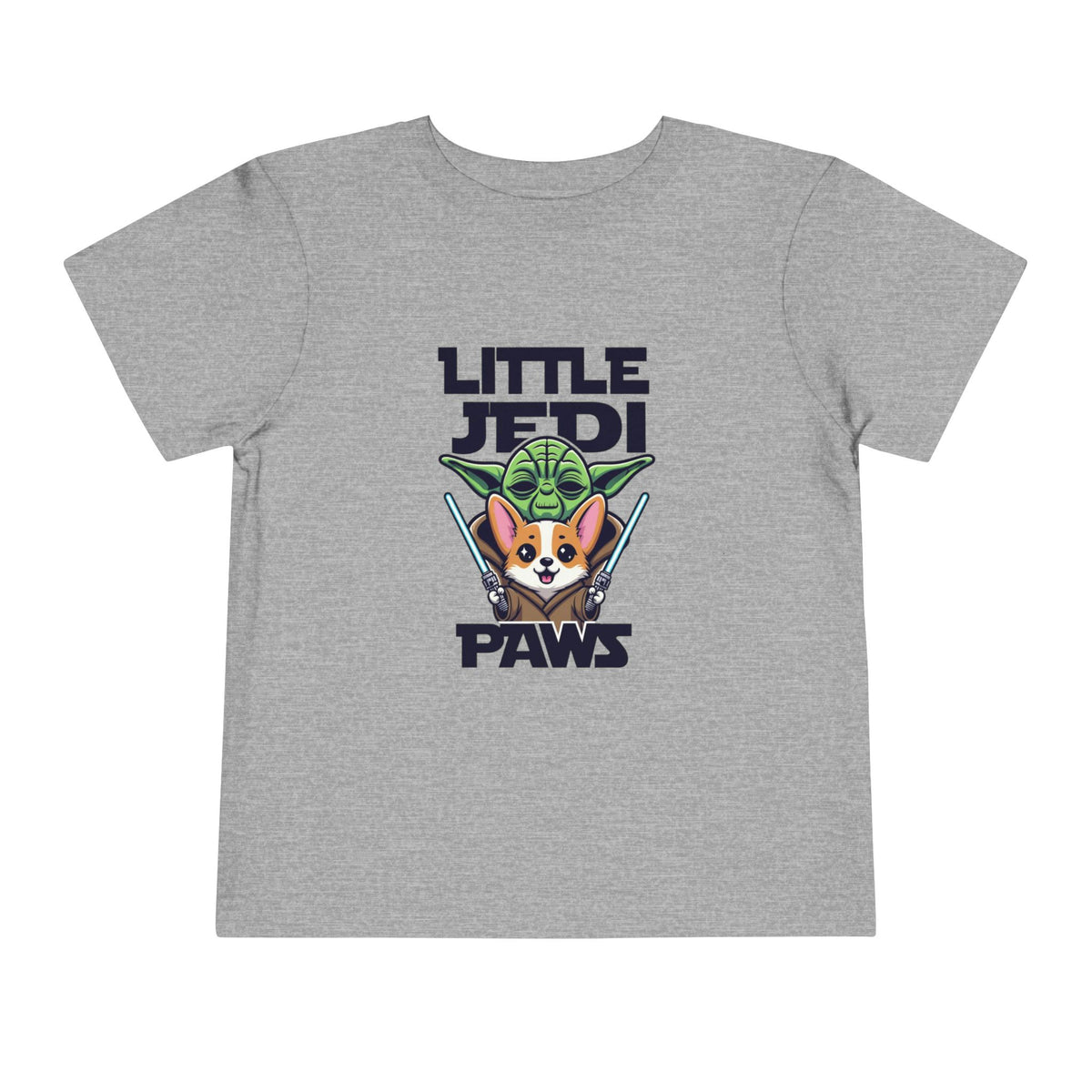 Toddler Tee — "Little Jedi Paws" Corgi Lightsaber Graphic