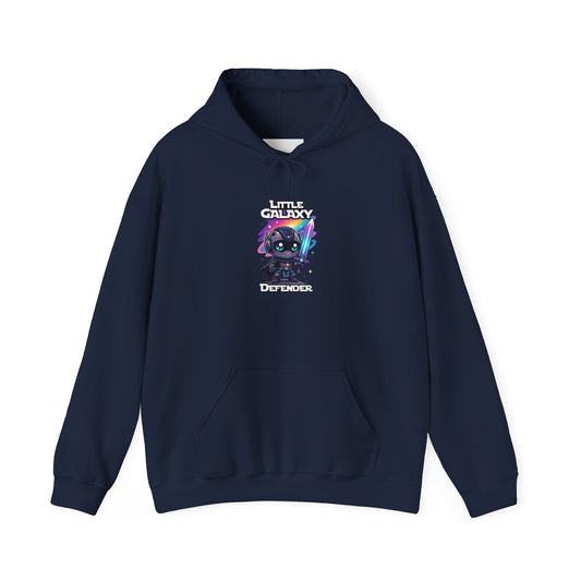 Little Galaxy Defender Hoodie — Cute Space Cat Graphic Pullover
