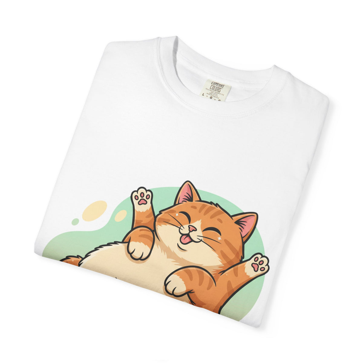Lazy Orange Cat T-Shirt — Cute Chubby Kitty Graphic Tee
