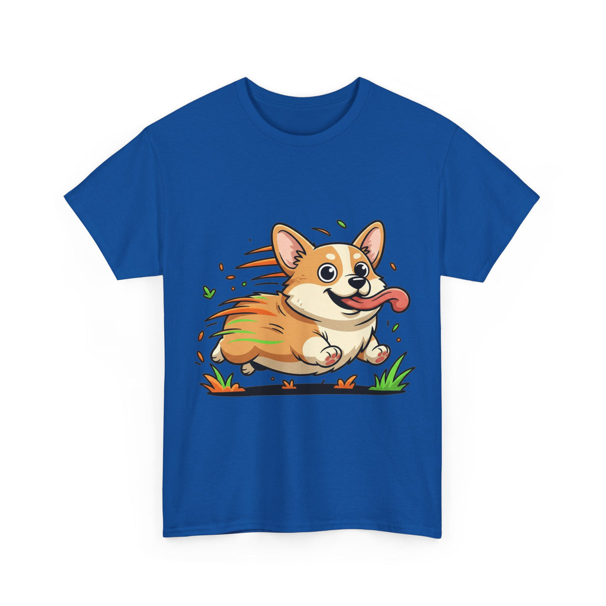 Corgi Running Tee – Cute Cartoon Dog T-Shirt for Pet Lovers