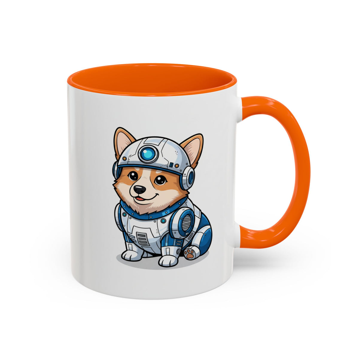 Corgi Robot Coffee Mug — Cute Futuristic Dog Accent Mug (11/15oz)