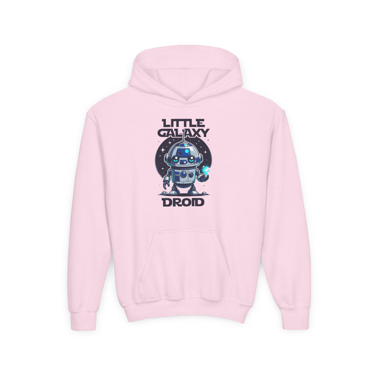 Little Galaxy Droid Youth Hoodie – Kids Cute Robot Space Hooded Sweatshirt
