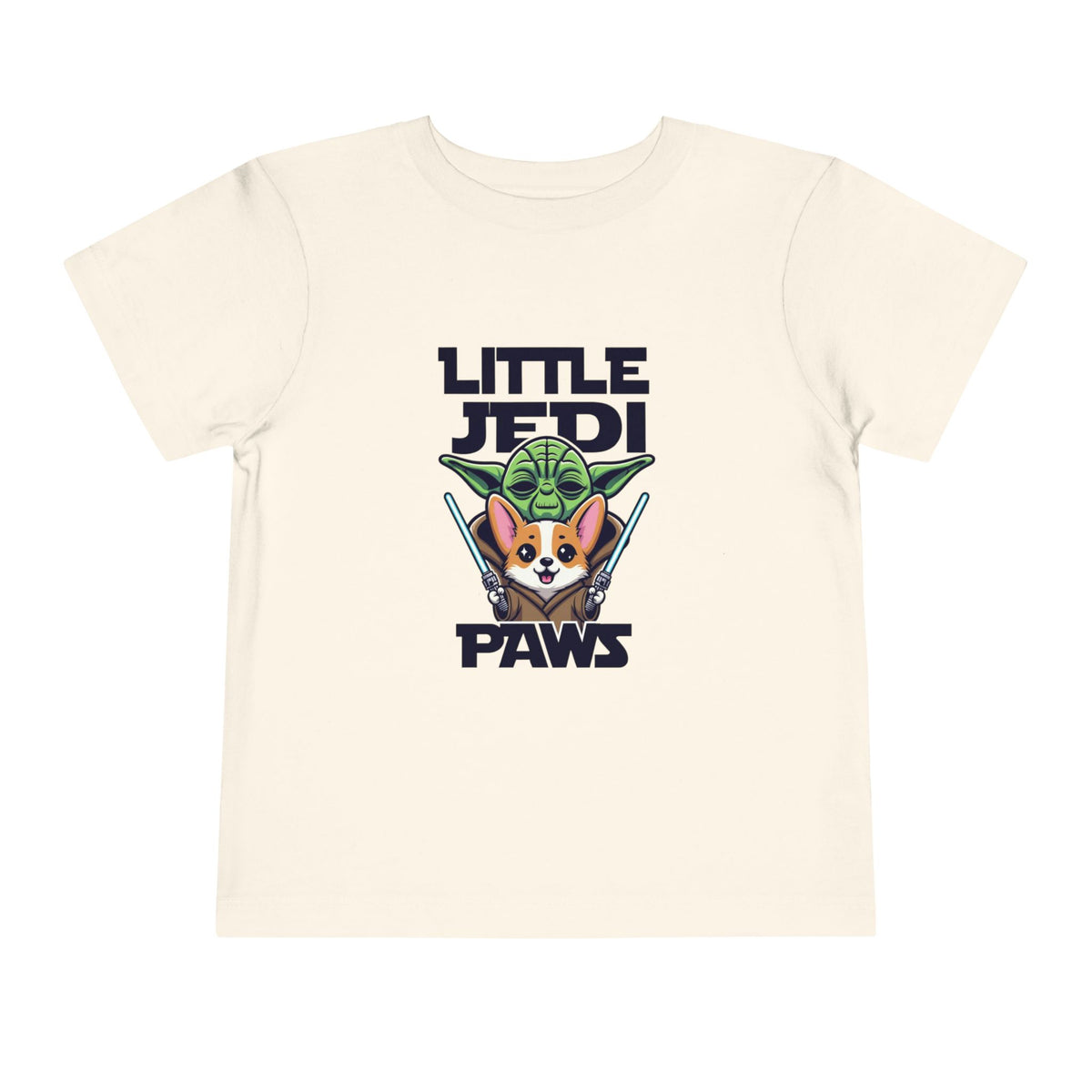 Toddler Tee — "Little Jedi Paws" Corgi Lightsaber Graphic