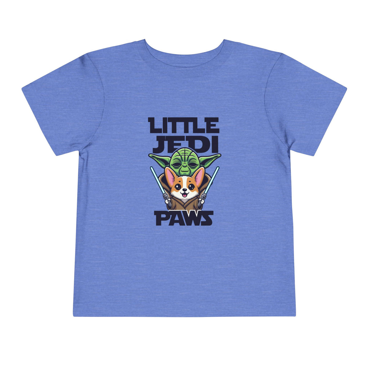 Toddler Tee — "Little Jedi Paws" Corgi Lightsaber Graphic