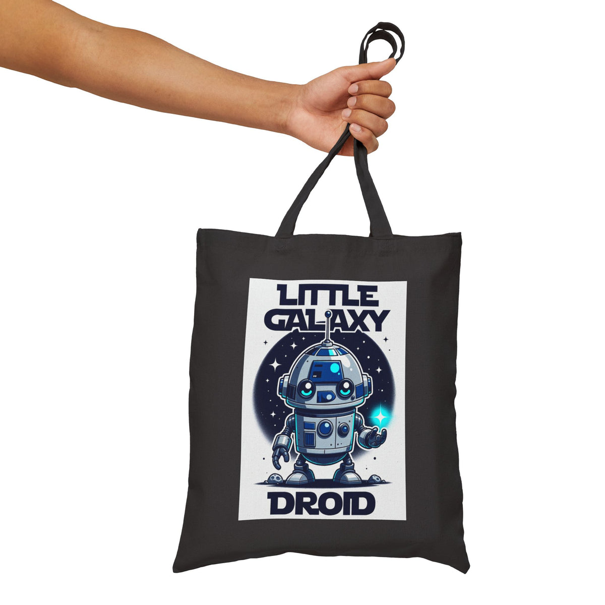 Little Galaxy Droid Tote Bag — Cute Space Robot Canvas Tote for Kids & Fans