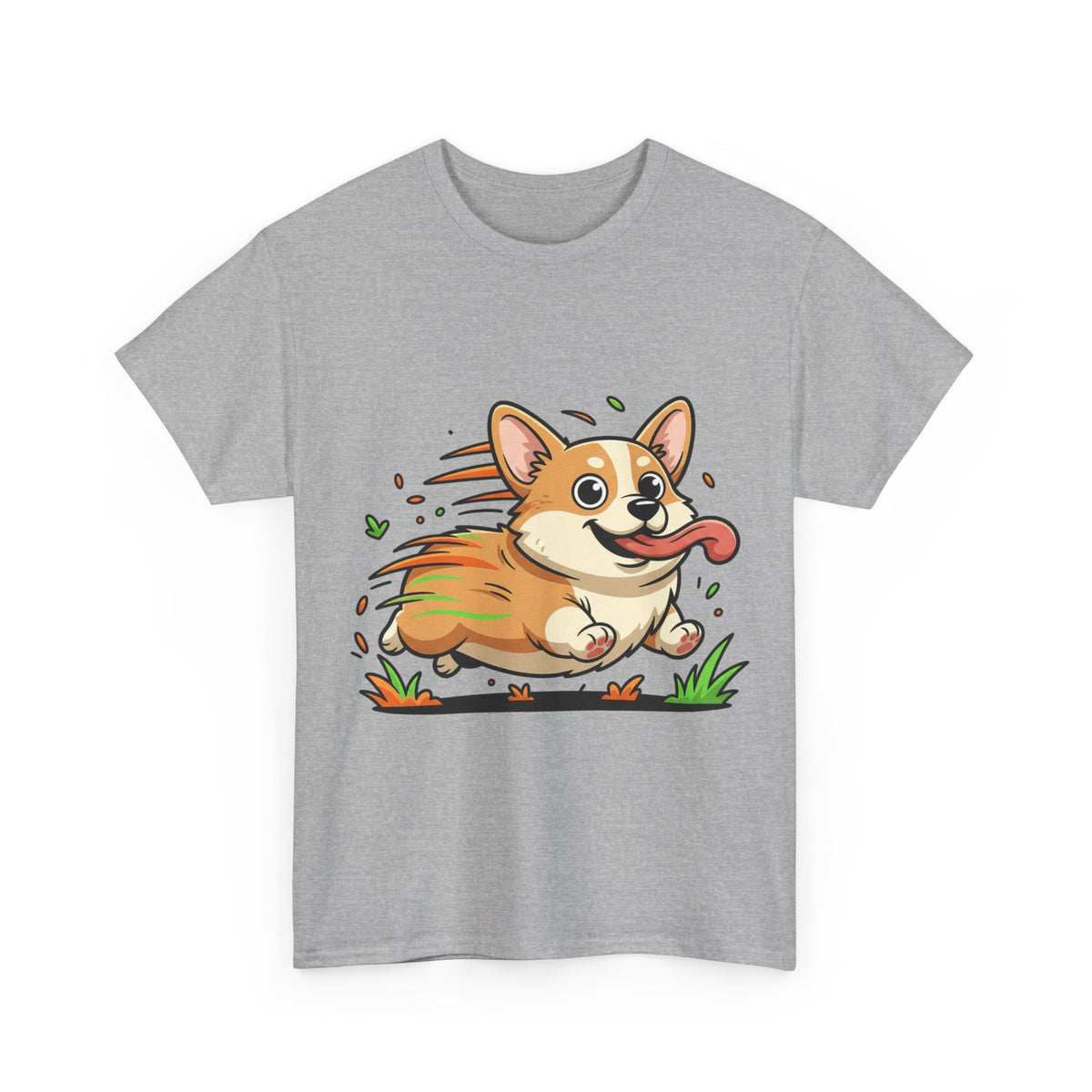 Corgi Running Tee – Cute Cartoon Dog T-Shirt for Pet Lovers