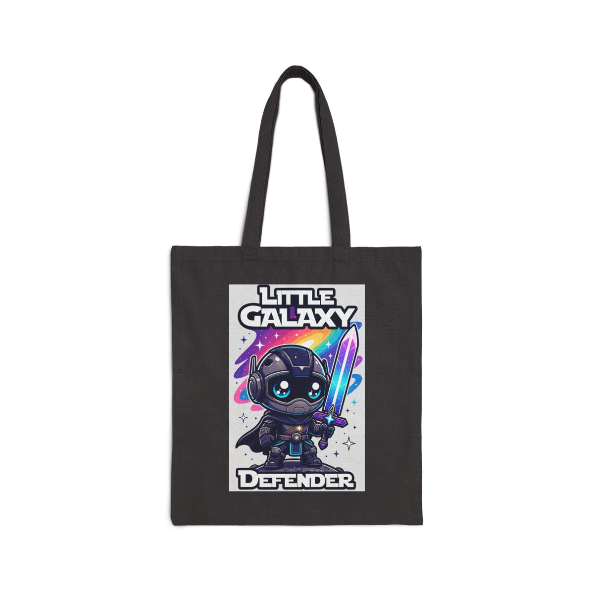 Little Galaxy Defender Tote Bag — Cute Space Hero Cotton Canvas Tote