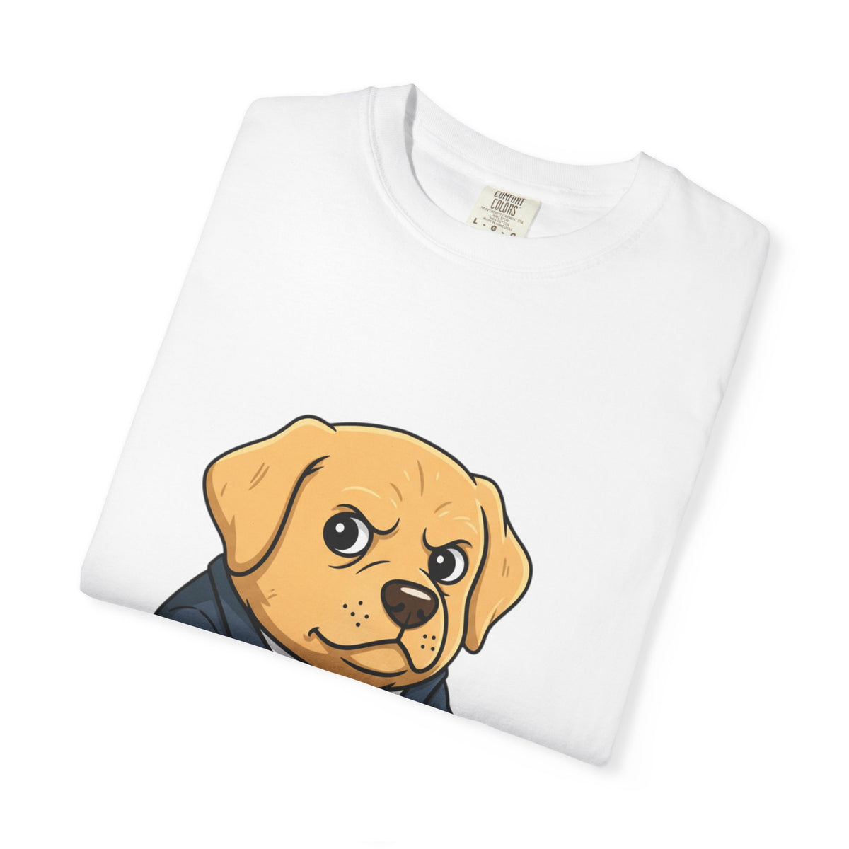 Cute Office Dog T-Shirt — Puppy Boss Working on Laptop Graphic Tee