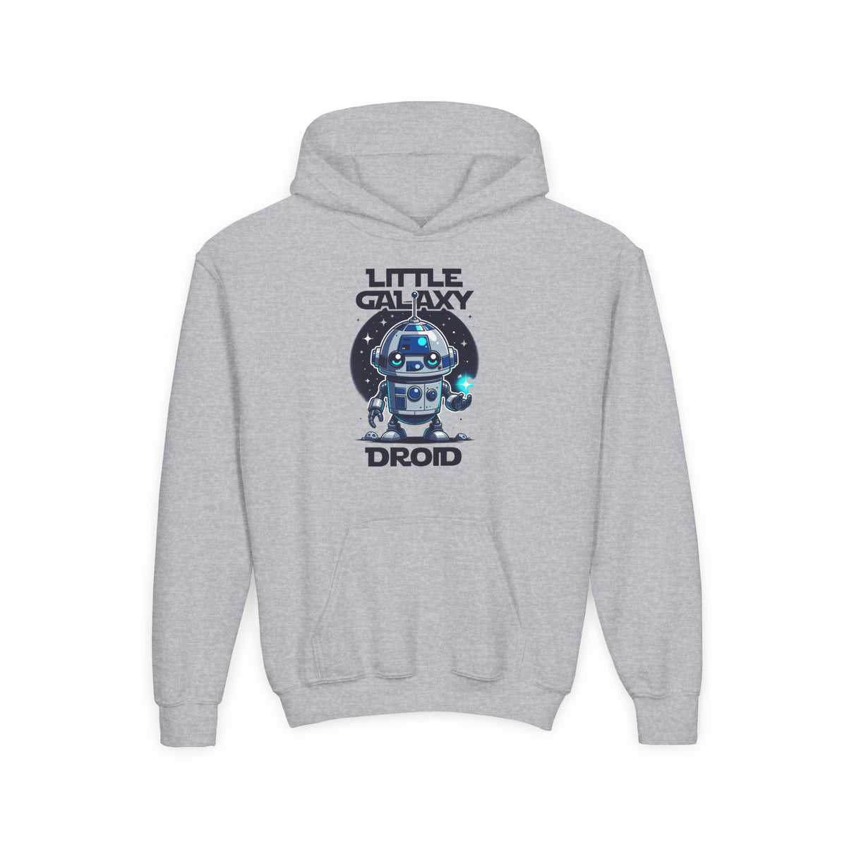 Little Galaxy Droid Youth Hoodie – Kids Cute Robot Space Hooded Sweatshirt