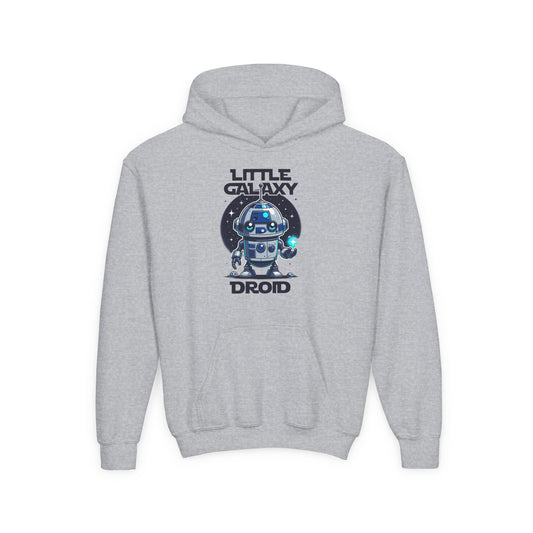 Little Galaxy Droid Youth Hoodie – Kids Cute Robot Space Hooded Sweatshirt