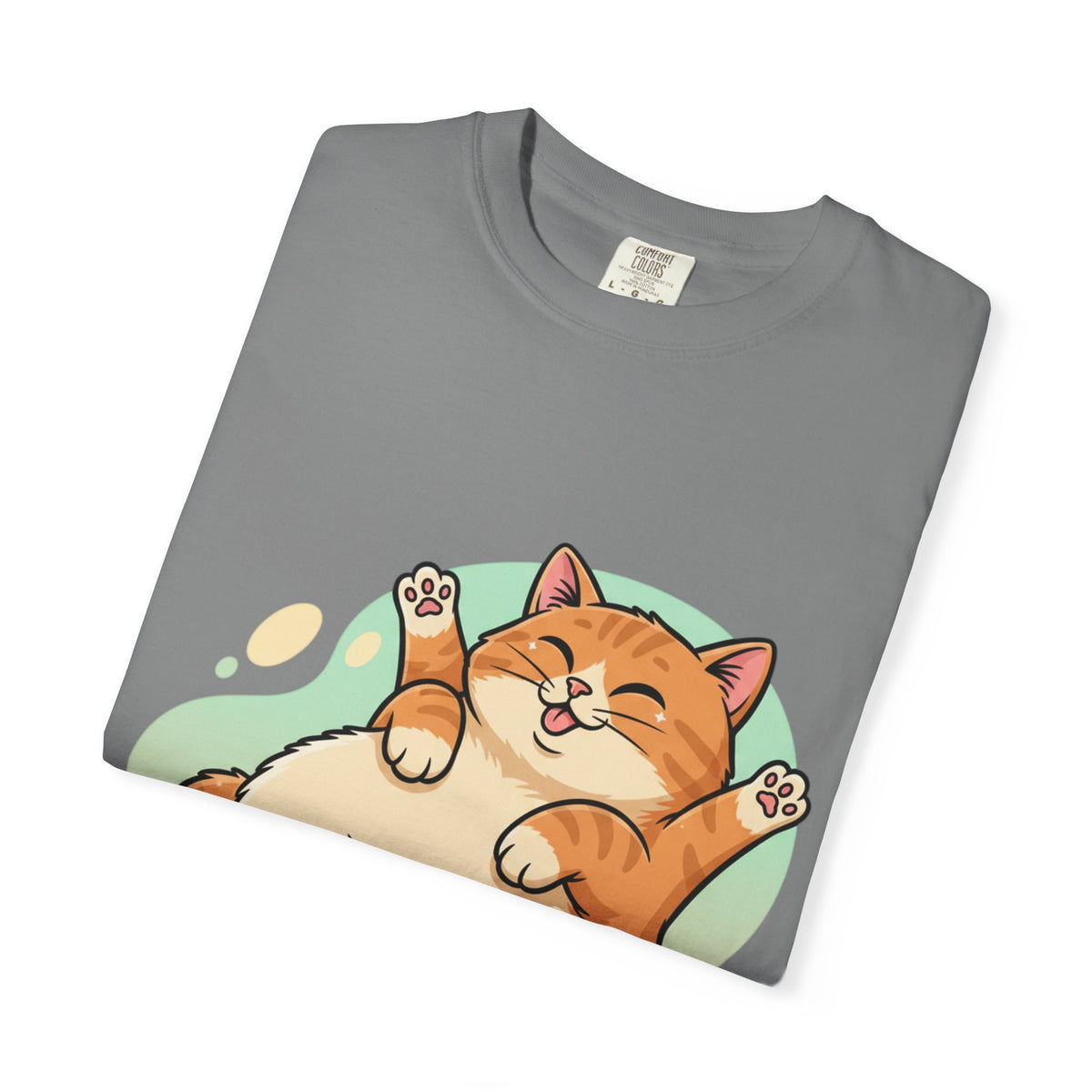 Lazy Orange Cat T-Shirt — Cute Chubby Kitty Graphic Tee