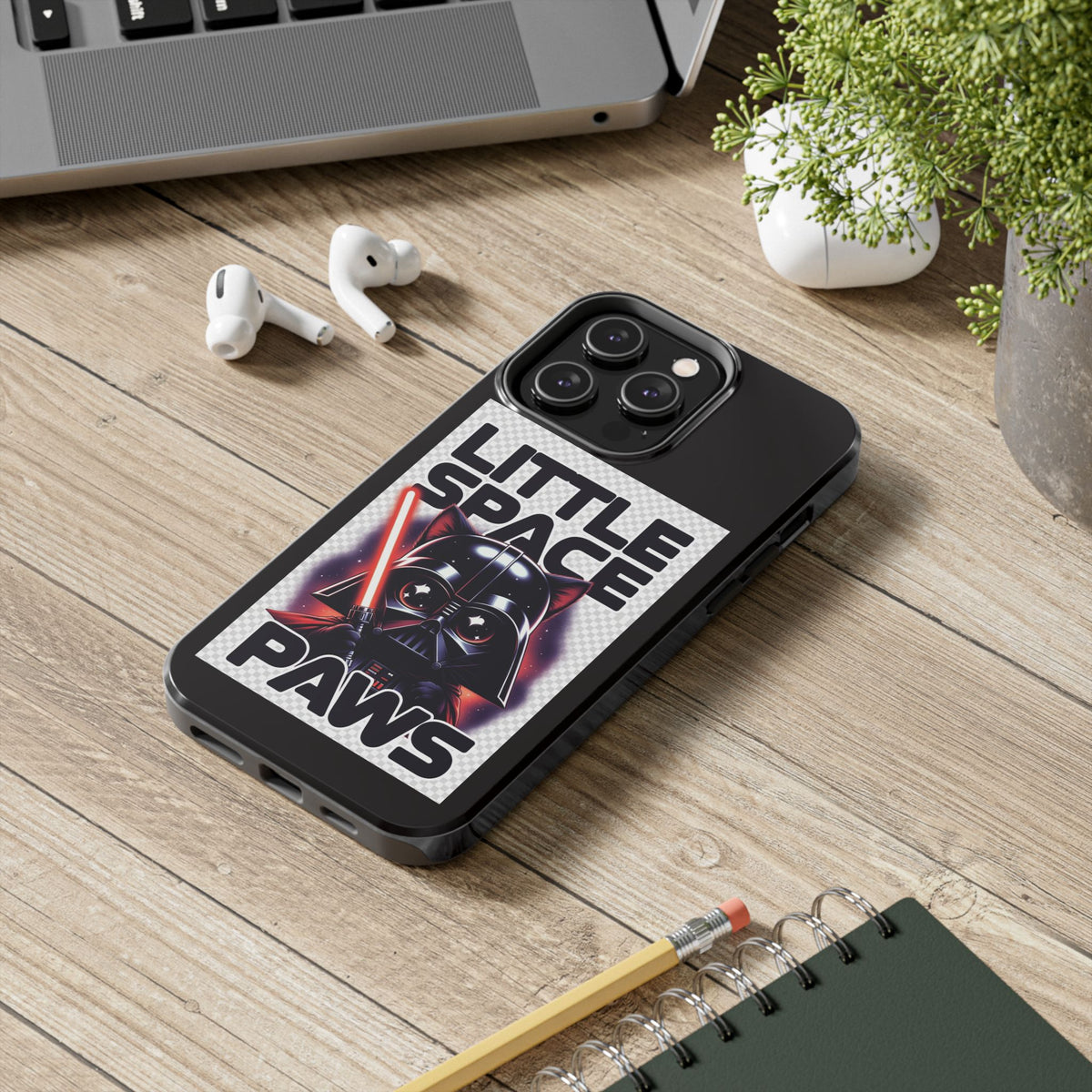 Little Space Paws Phone Case — Cute Darth Vader Cat Graphic Tough Phone Case