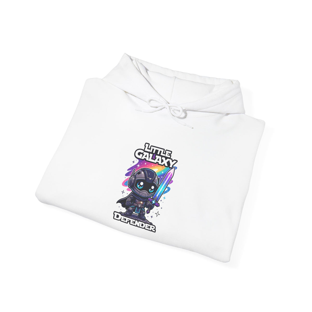Little Galaxy Defender Hoodie — Cute Space Cat Graphic Pullover