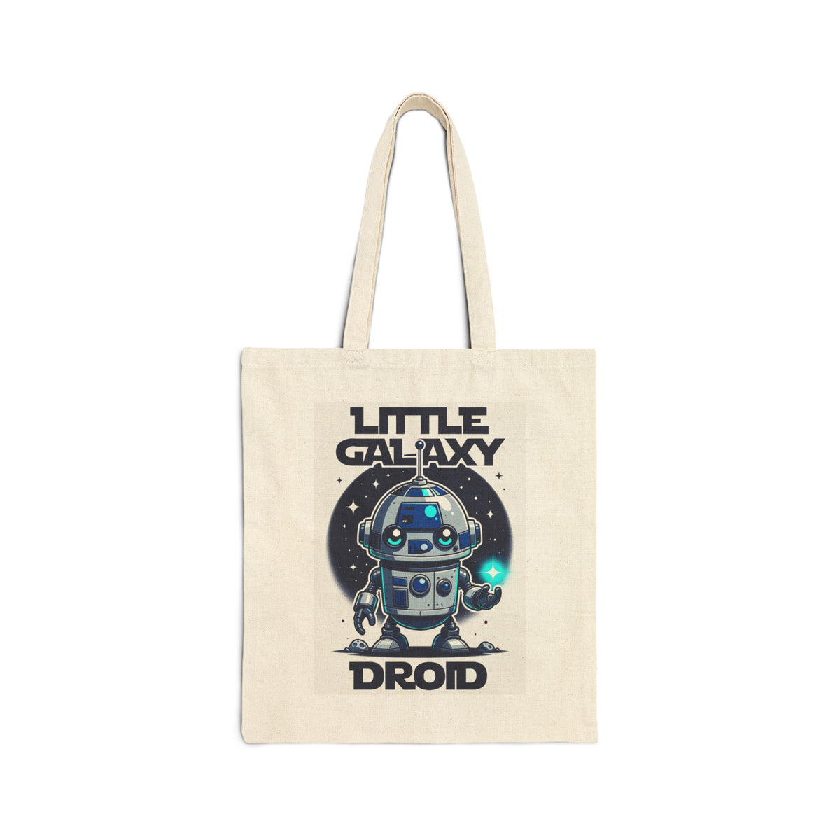 Little Galaxy Droid Tote Bag — Cute Space Robot Canvas Tote for Kids & Fans
