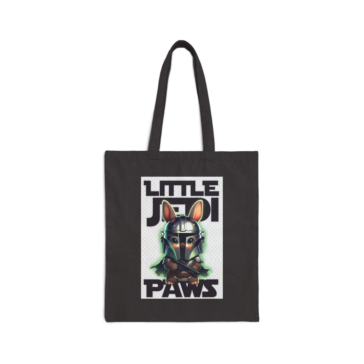 Little Jodi Paws Canvas Tote Bag — Cute Baby Mandalorian Bunny Graphic