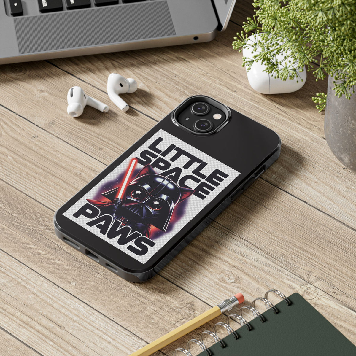 Little Space Paws Phone Case — Cute Darth Vader Cat Graphic Tough Phone Case