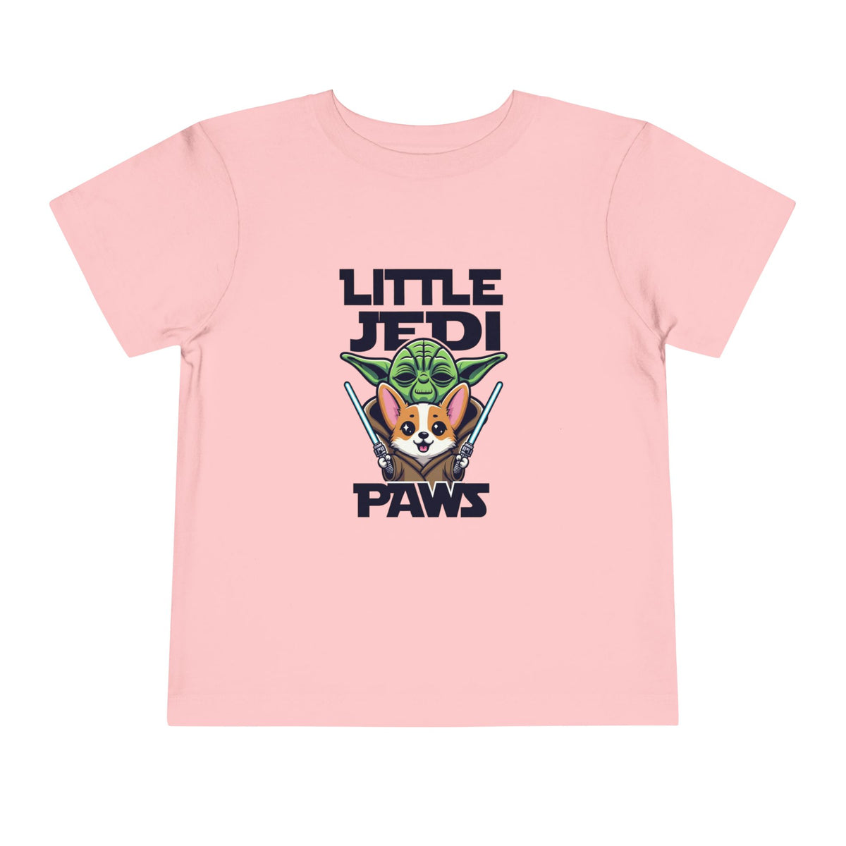 Toddler Tee — "Little Jedi Paws" Corgi Lightsaber Graphic