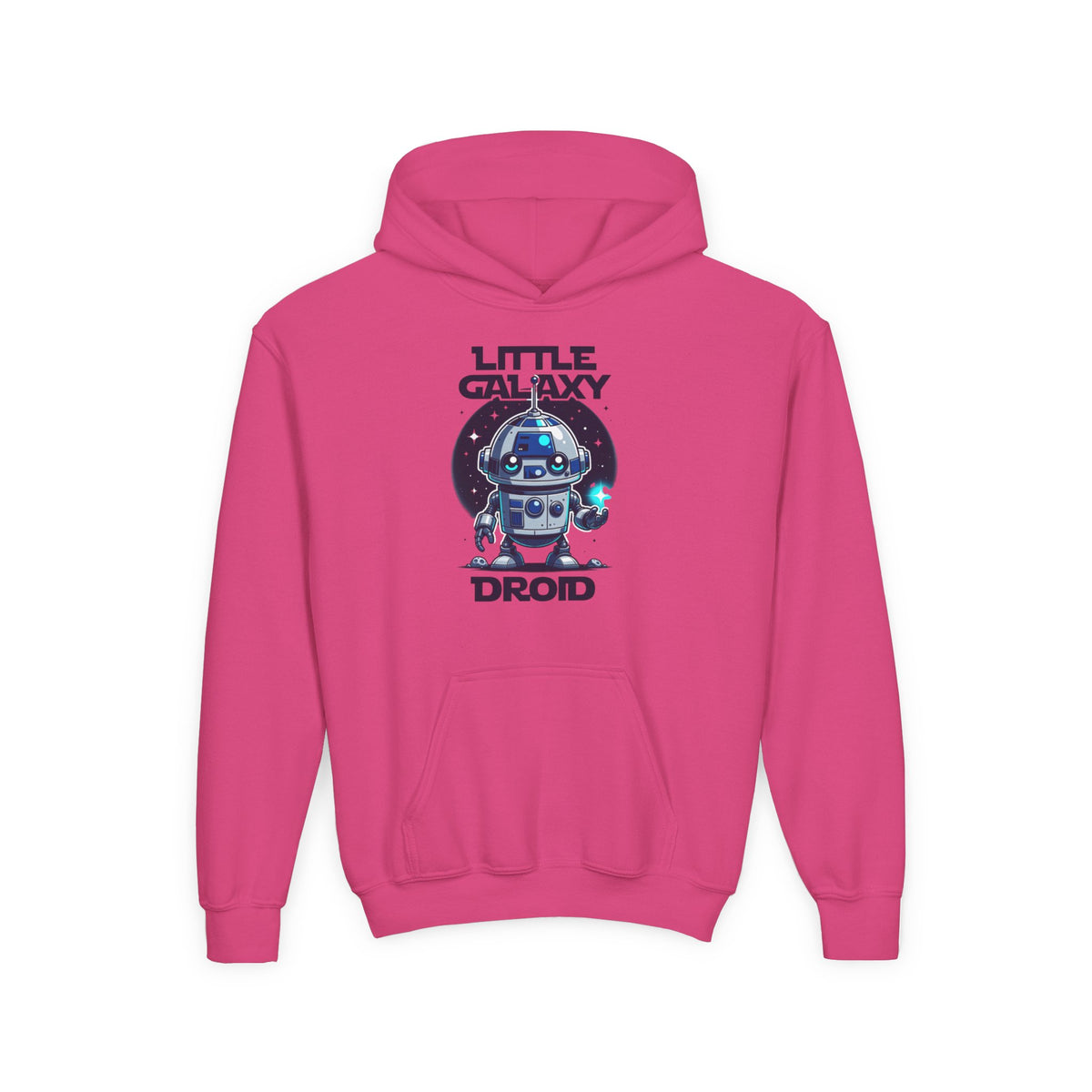 Little Galaxy Droid Youth Hoodie – Kids Cute Robot Space Hooded Sweatshirt